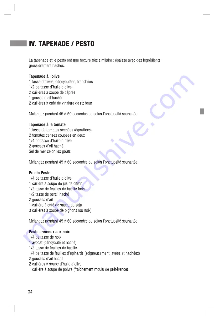 Tribest Personal Blender PB-150 Operation Manual Download Page 34