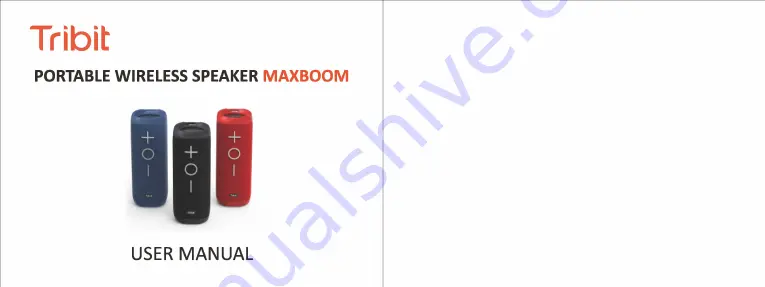 Tribit Maxboom User Manual Download Page 1