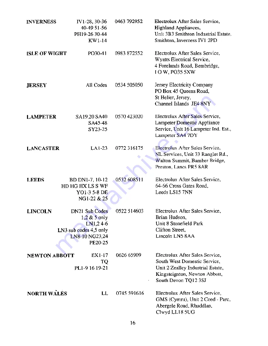 Tricity Bendix 1509 Operating Instructions Manual Download Page 18