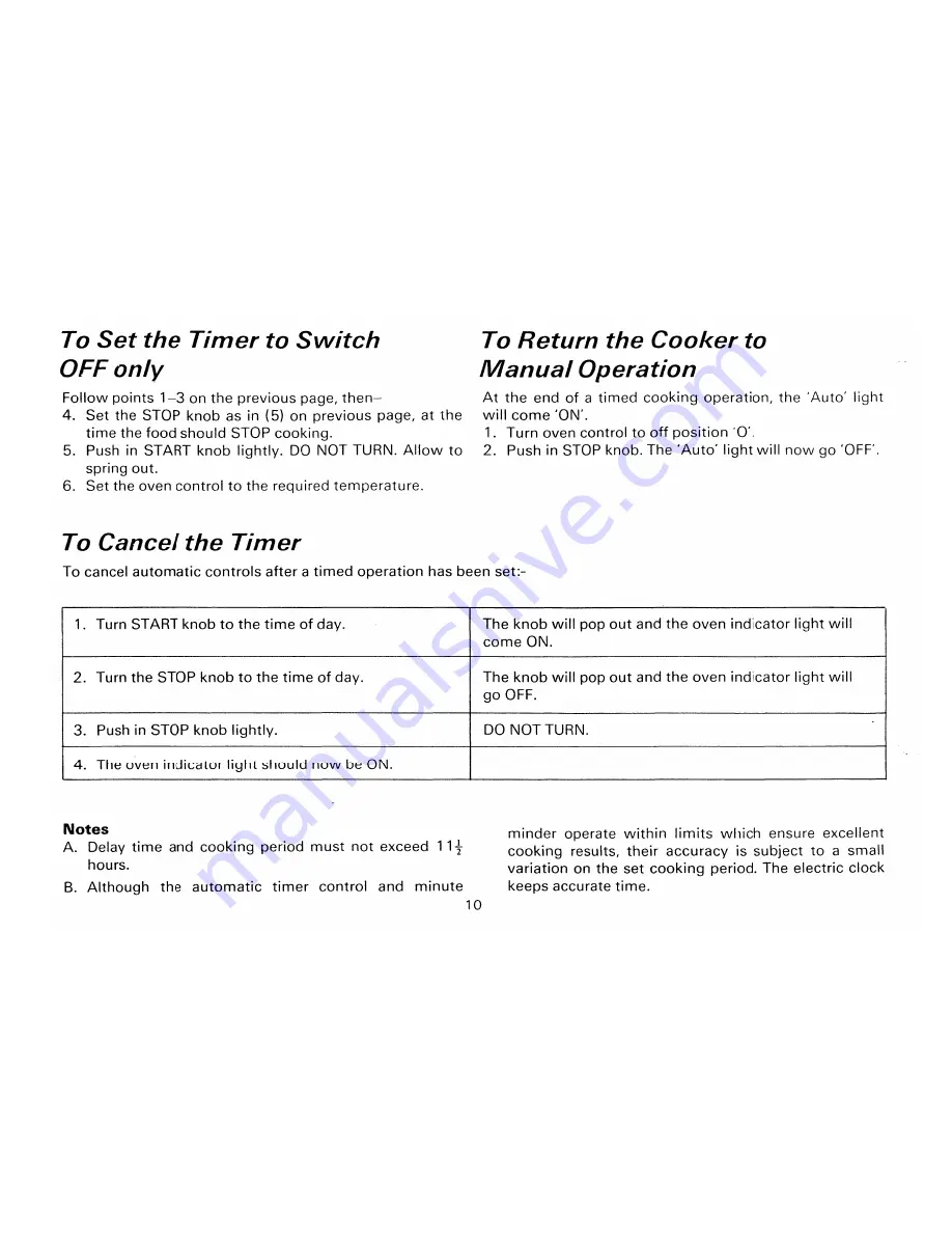 Tricity Bendix 2736BL Operating Instructions Manual Download Page 12