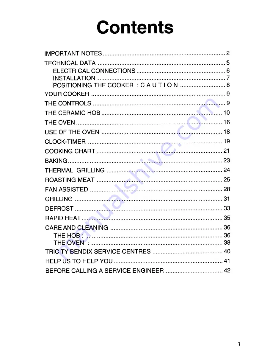 Tricity Bendix 3100C Operating And Installation Instructions Download Page 3