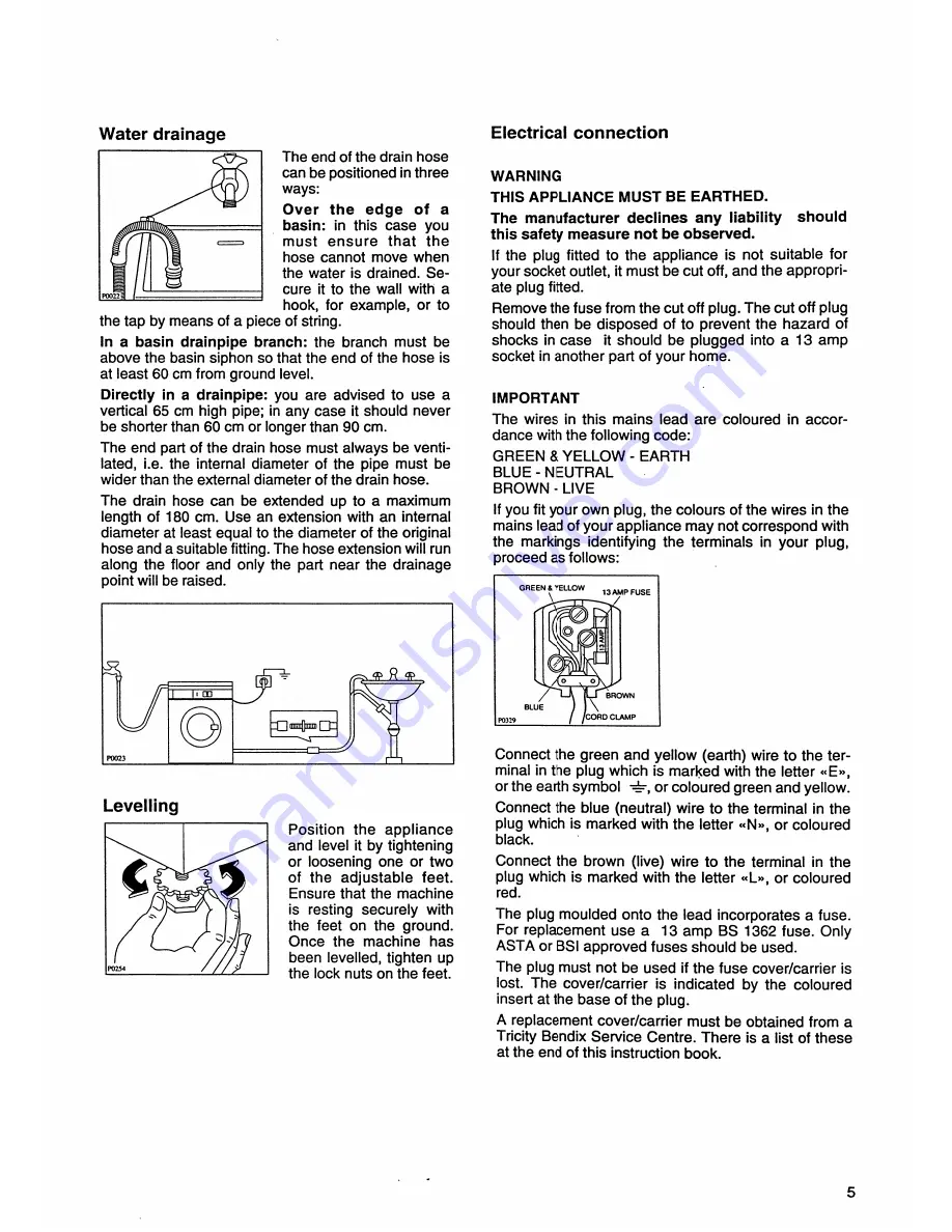 Tricity Bendix Autowasher 1200 Operating And Installation Instructions Download Page 5