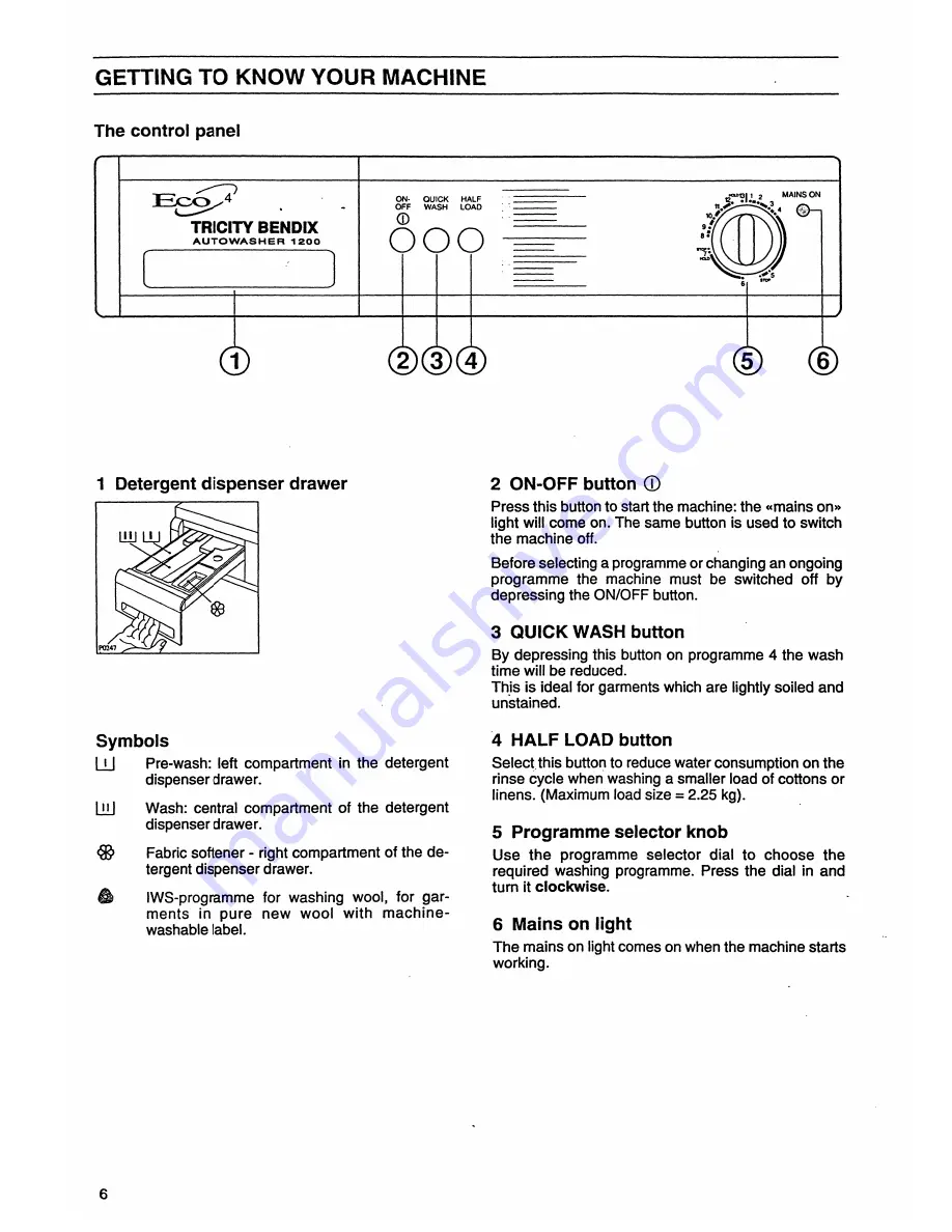 Tricity Bendix Autowasher 1200 Скачать руководство пользователя страница 6