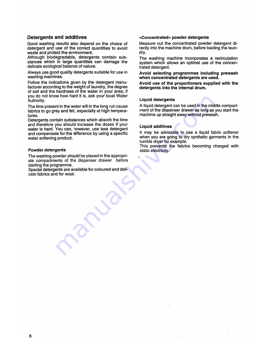 Tricity Bendix Autowasher 1200 Operating And Installation Instructions Download Page 8