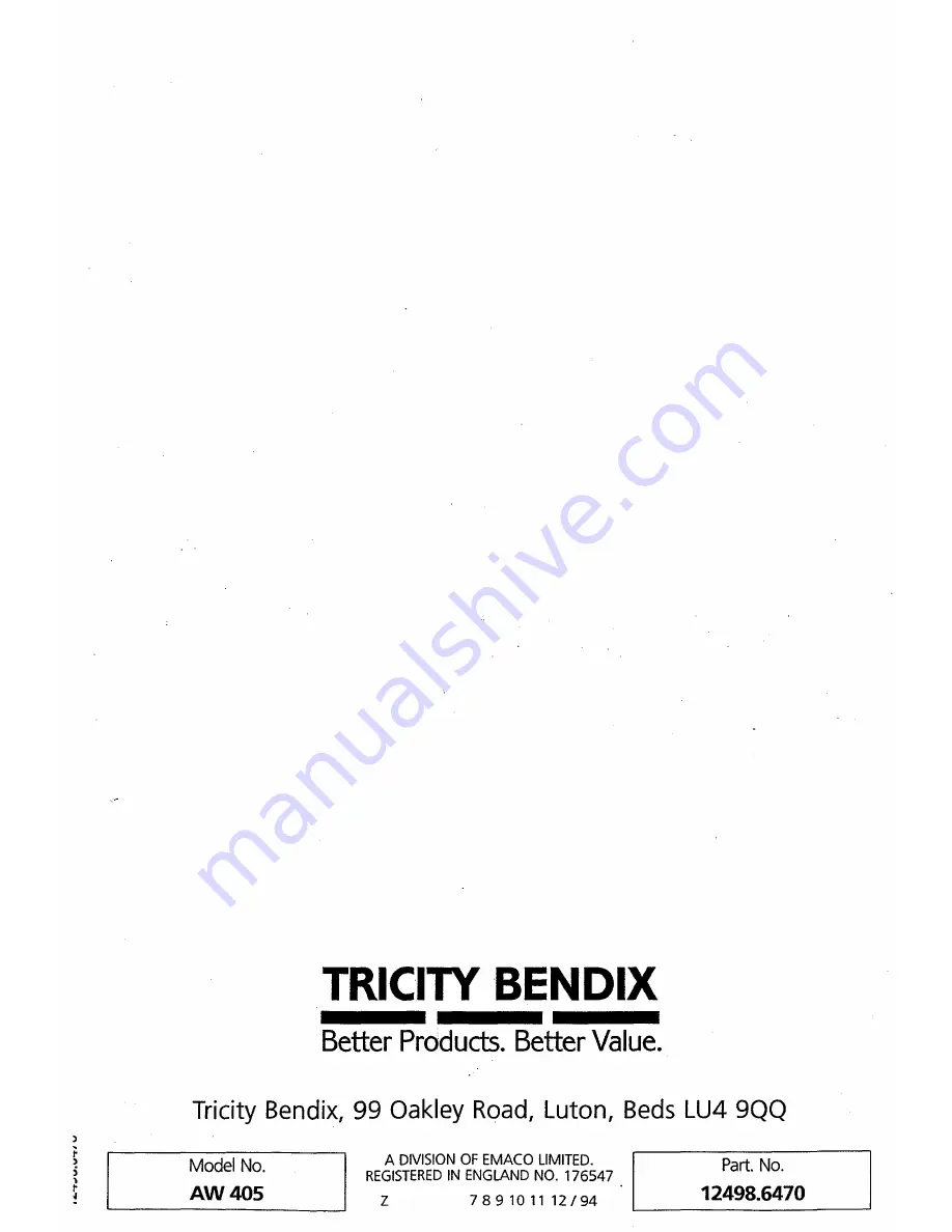 Tricity Bendix AW 405 Operating And Installation Instructions Download Page 23