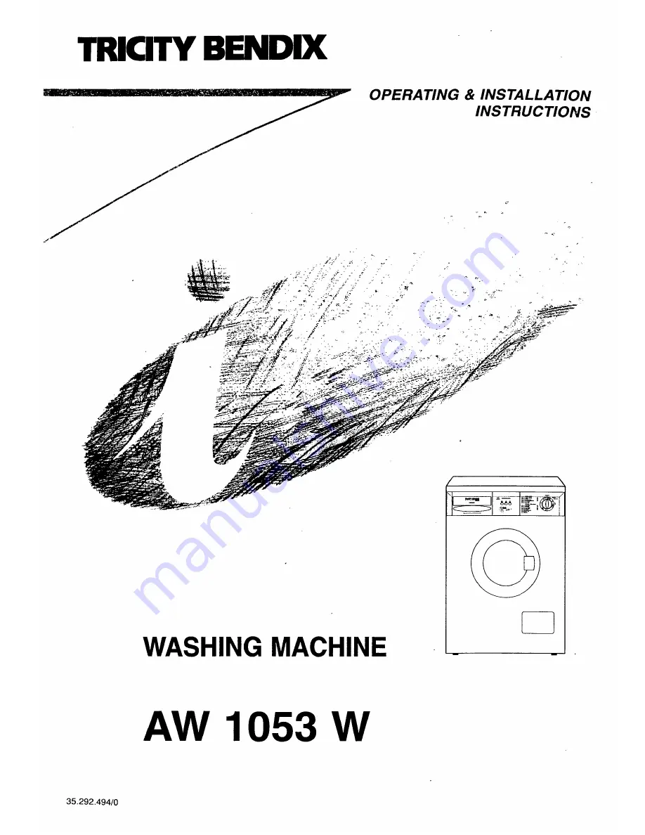 Tricity Bendix AW1053W Operating And Installation Instruction Download Page 1