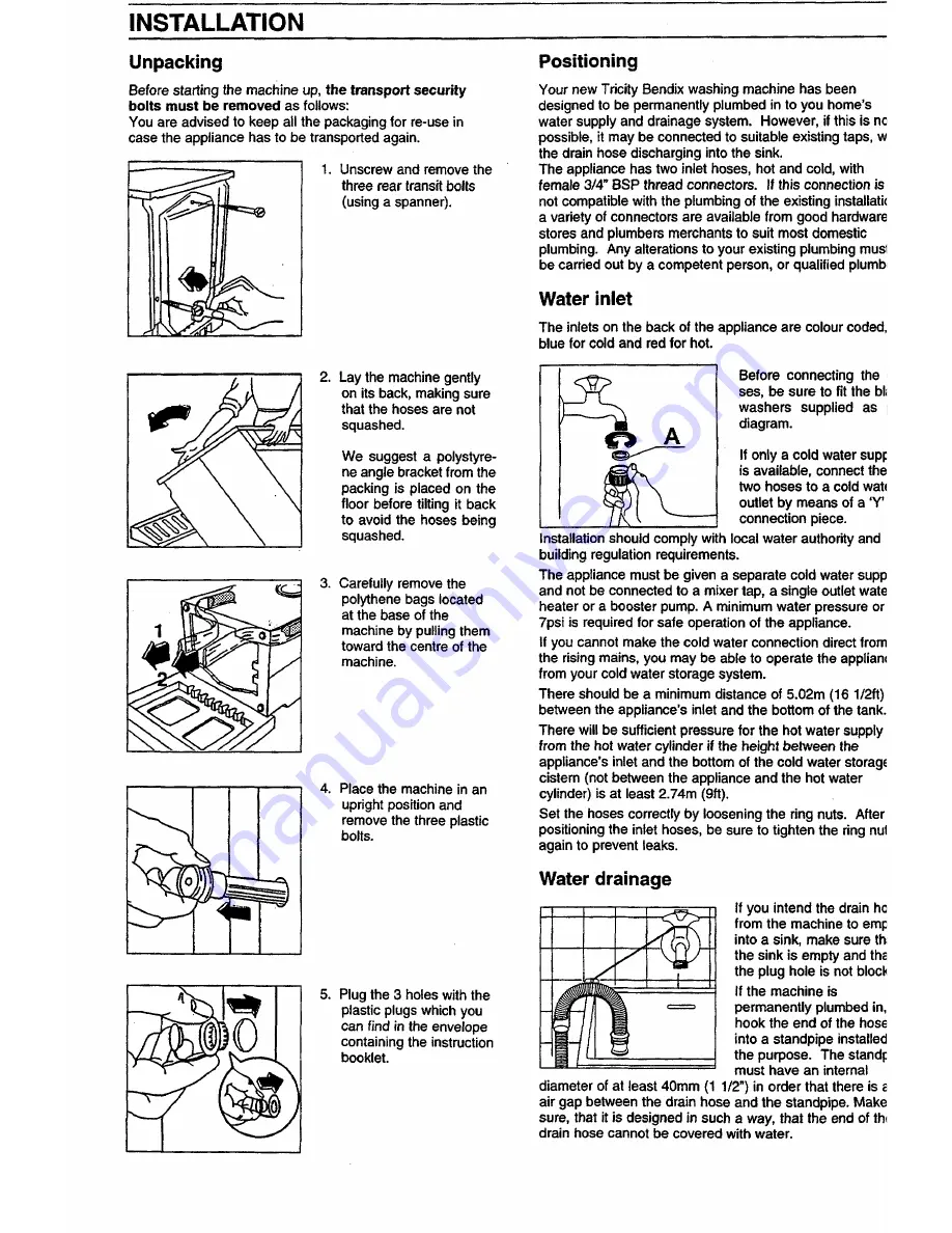 Tricity Bendix AW871 Скачать руководство пользователя страница 4