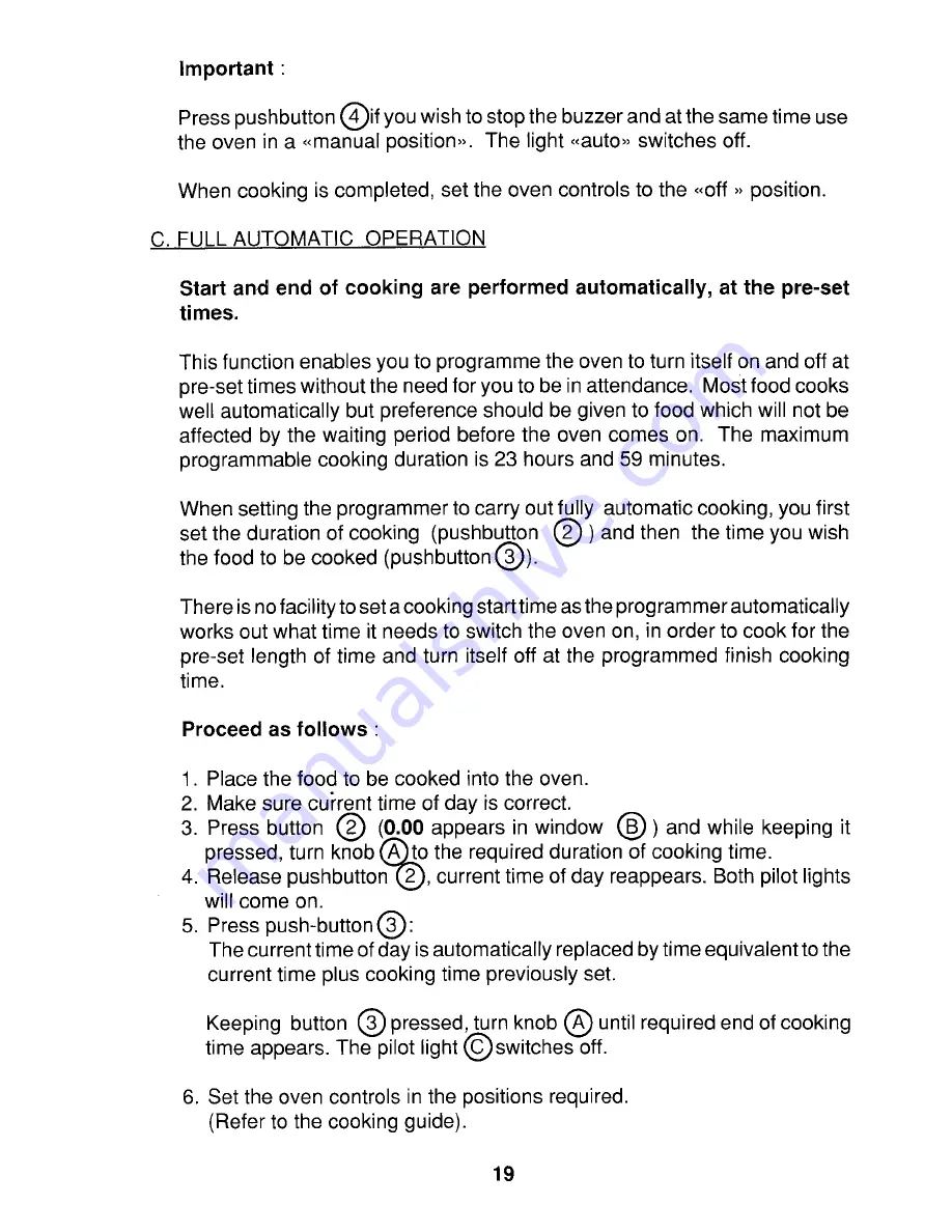 Tricity Bendix BS670 Operating And Installation Instructions Download Page 21