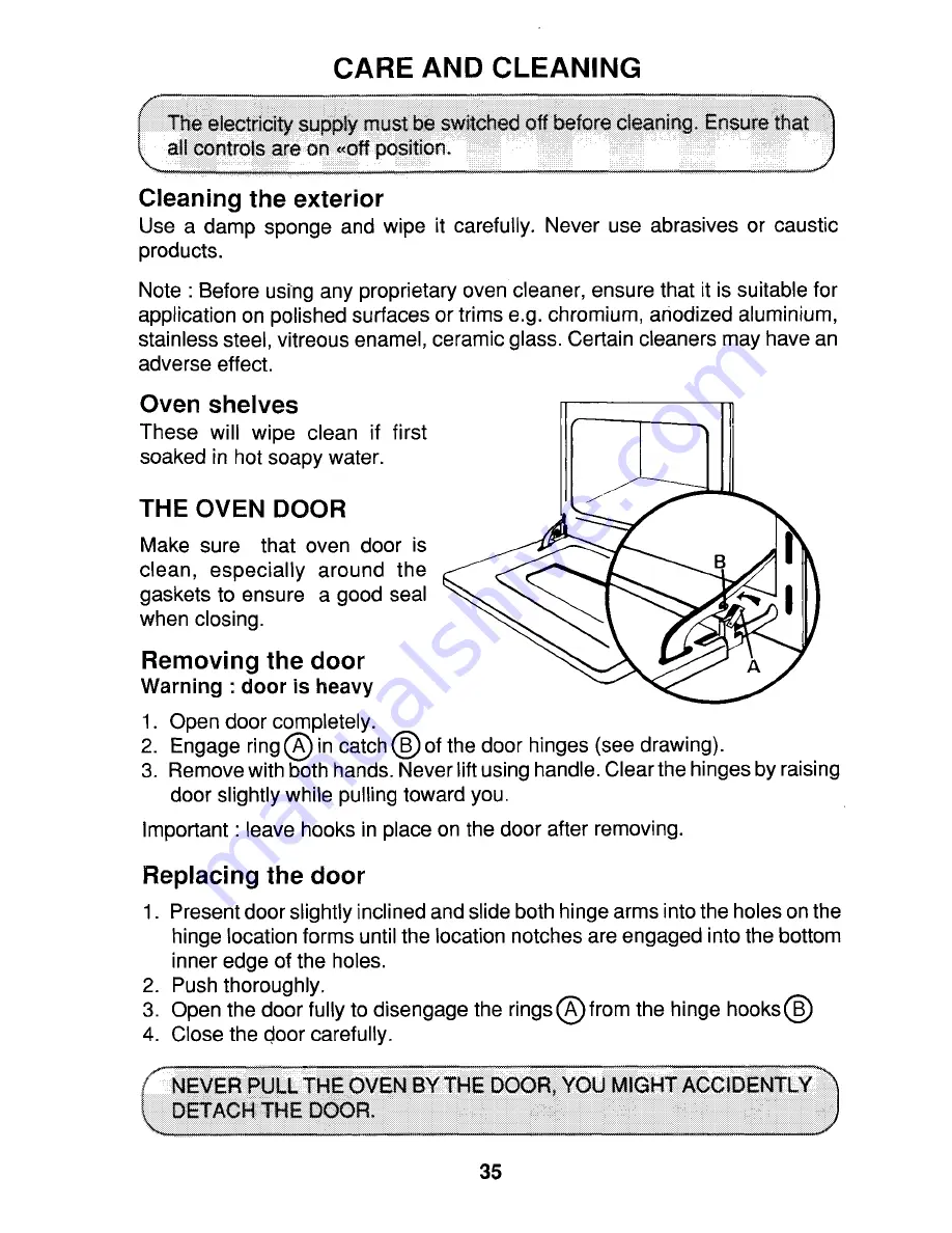 Tricity Bendix BS670 Operating And Installation Instructions Download Page 37