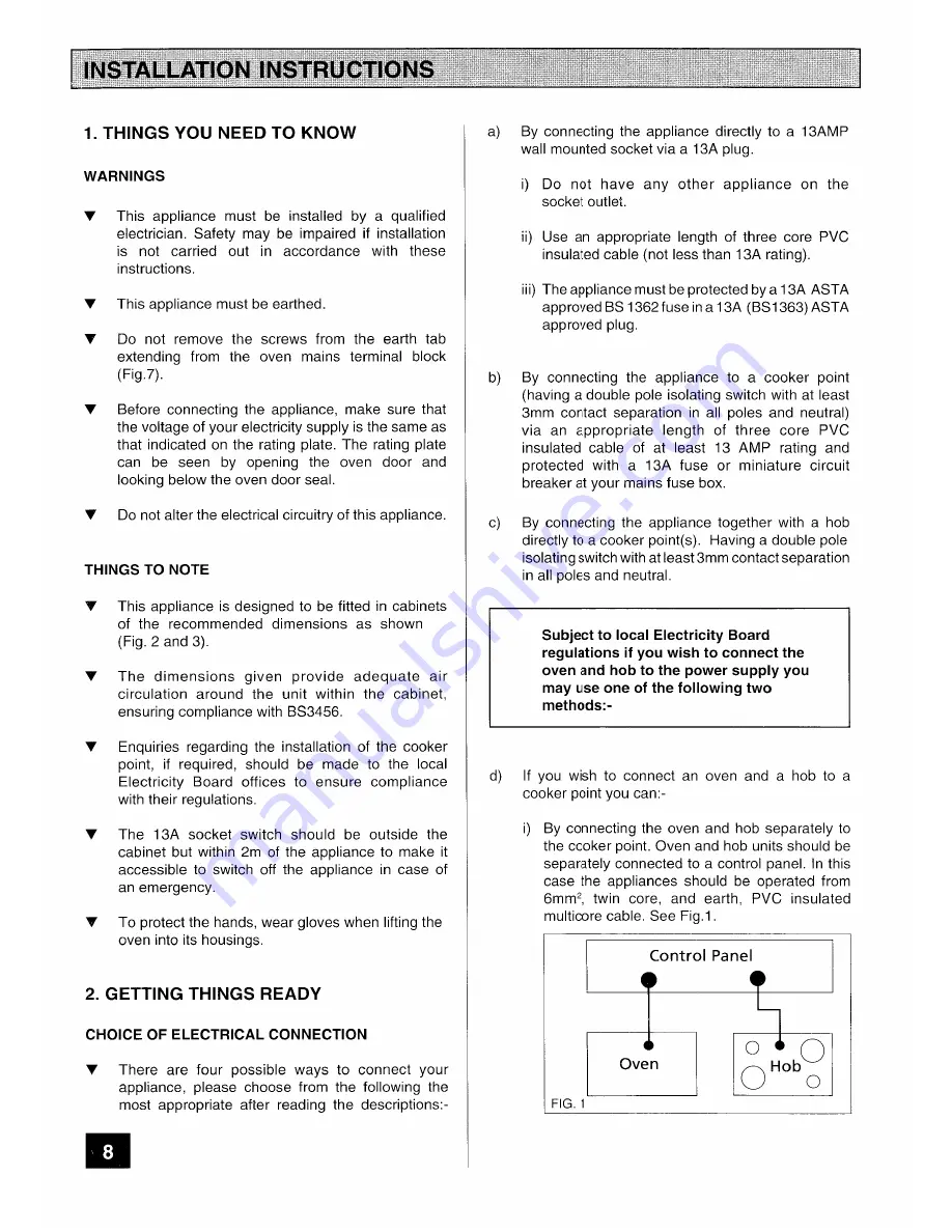 Tricity Bendix CHEVIOT Скачать руководство пользователя страница 8