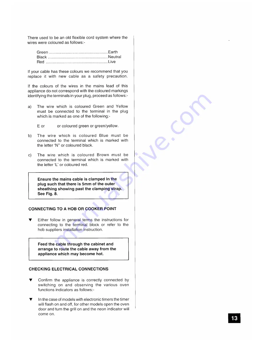 Tricity Bendix CHEVIOT Operating And Installation Manual Download Page 13