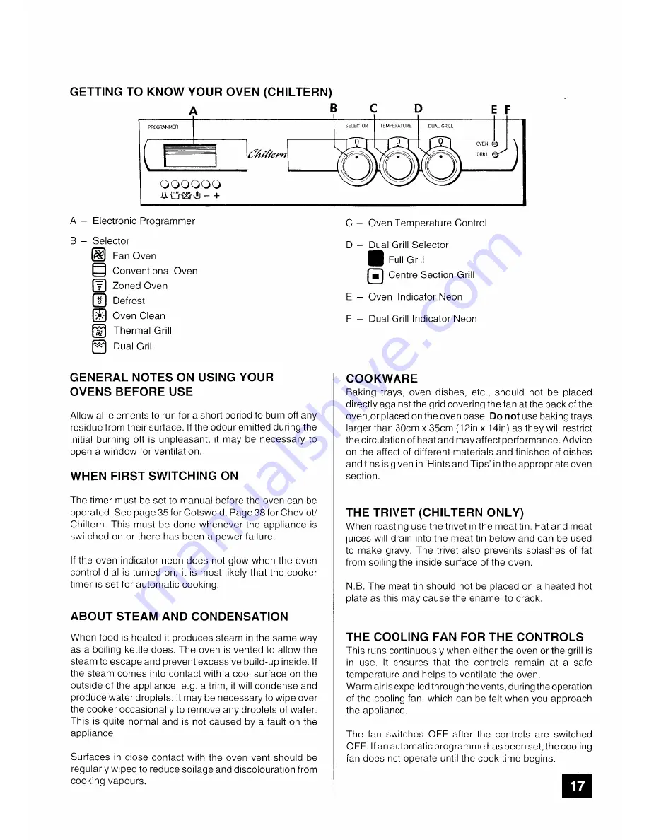 Tricity Bendix CHEVIOT Operating And Installation Manual Download Page 17