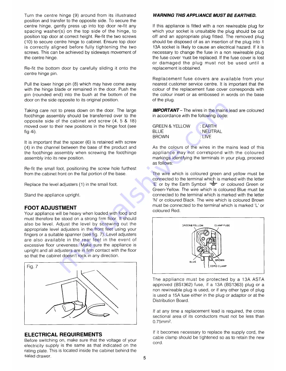 Tricity Bendix CPD81 AL Operating And Installation Instructions Download Page 6