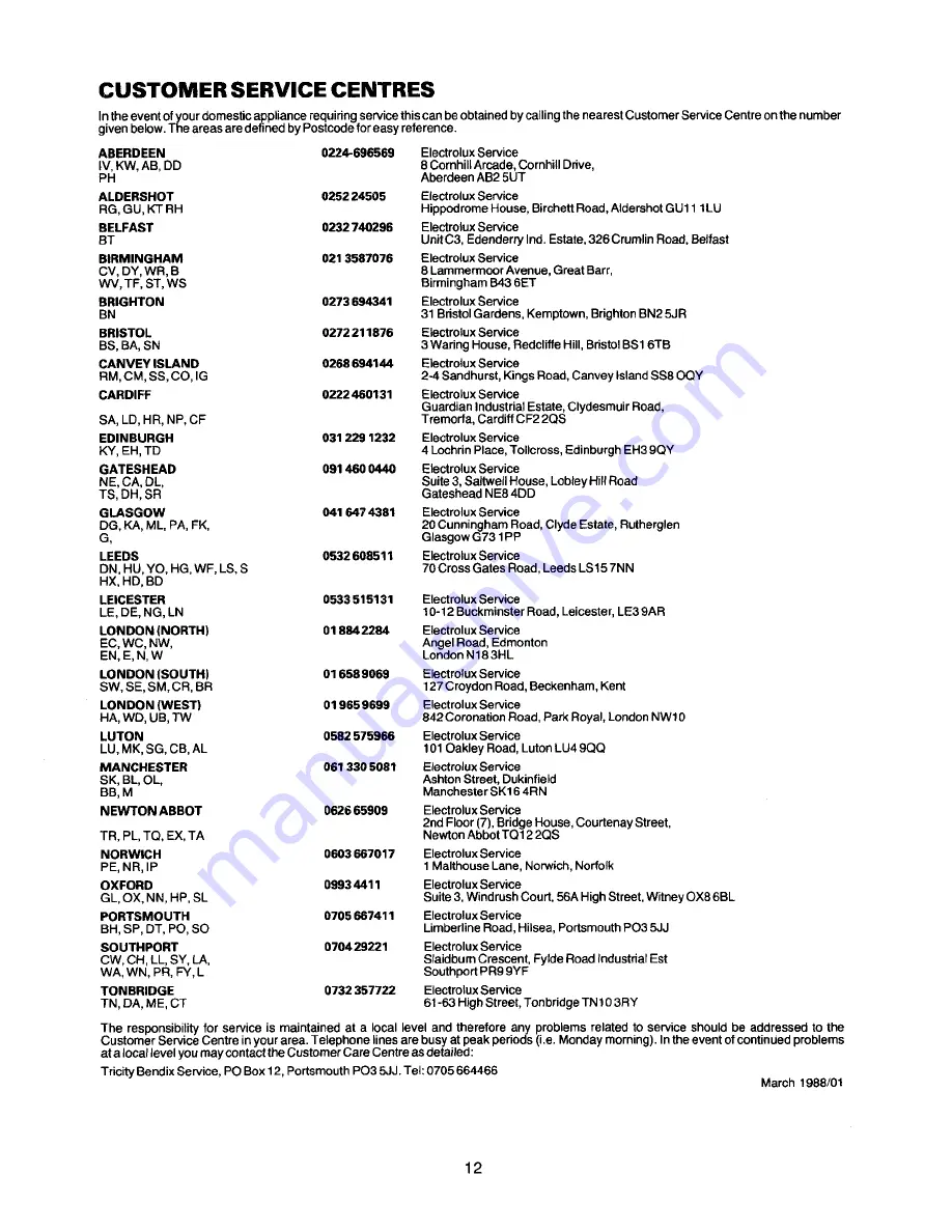 Tricity Bendix DT347 Instruction Booklet Download Page 13