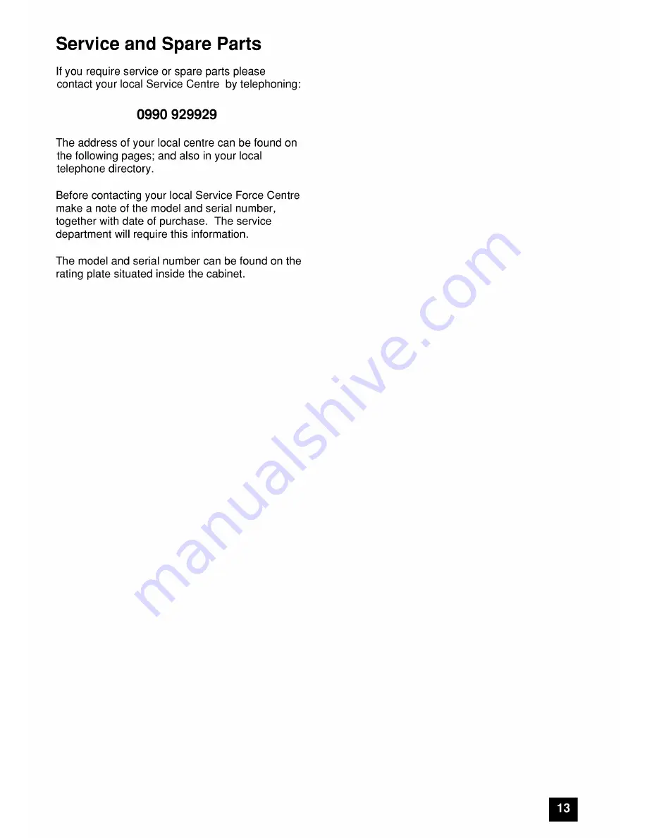 Tricity Bendix ECD936 Installation And Instruction Manual Download Page 13