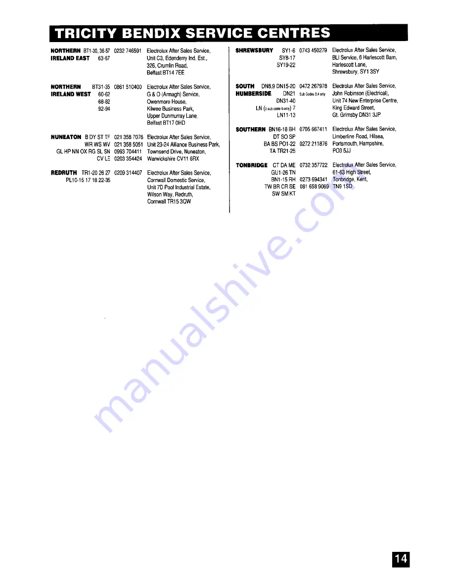 Tricity Bendix FD104 Instruction Booklet Download Page 17