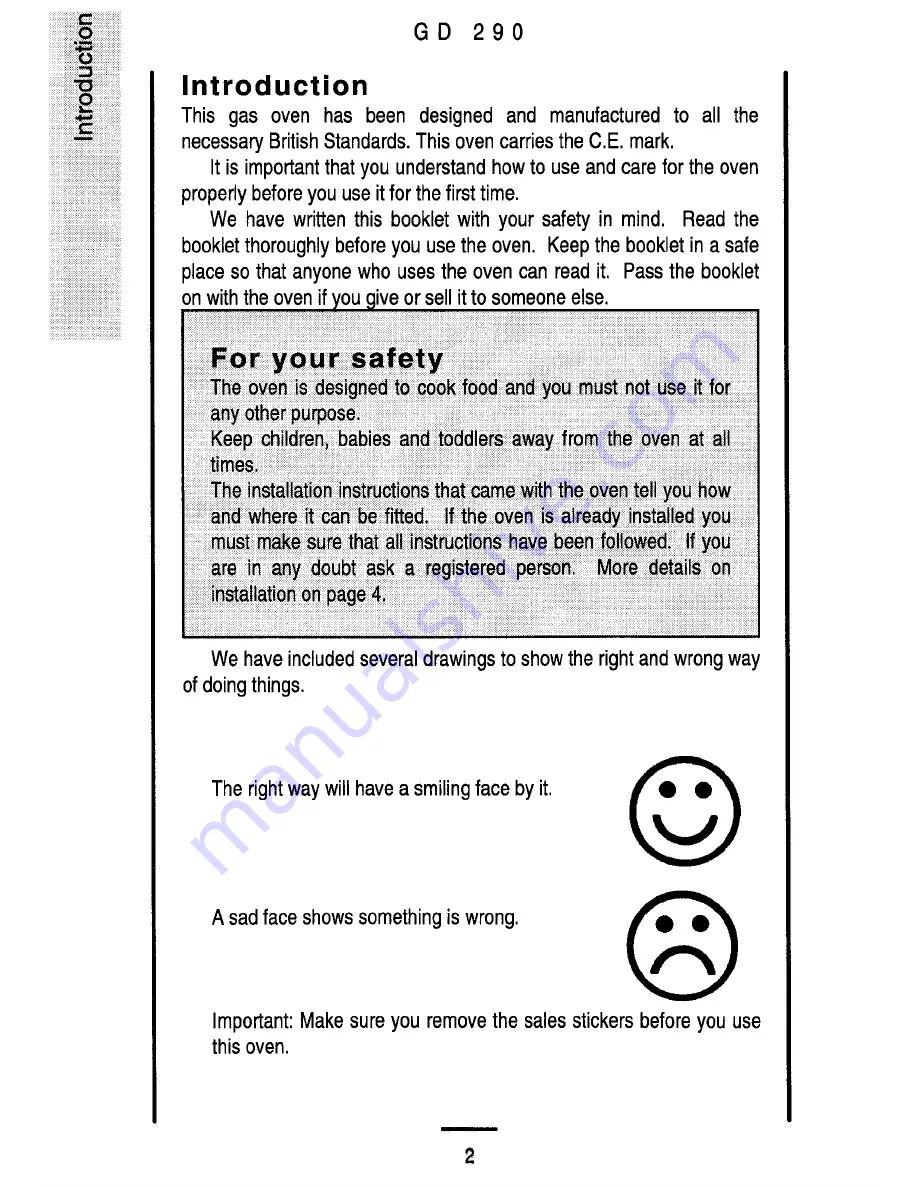 Tricity Bendix GD 290 Operating Instructions Manual Download Page 2