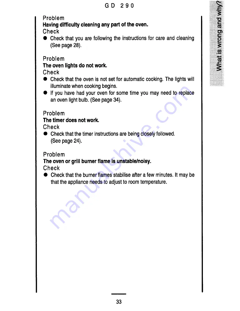 Tricity Bendix GD 290 Operating Instructions Manual Download Page 33