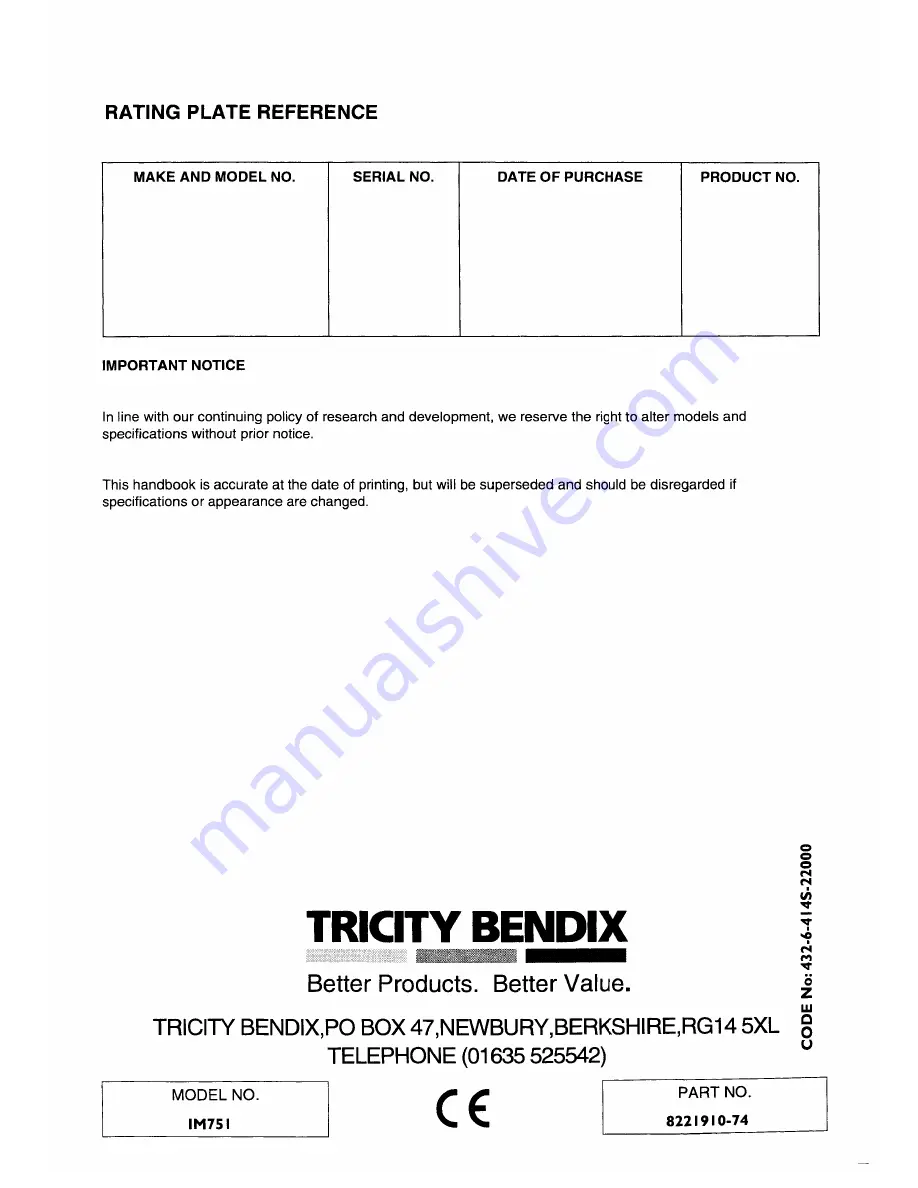 Tricity Bendix IM751 Скачать руководство пользователя страница 32