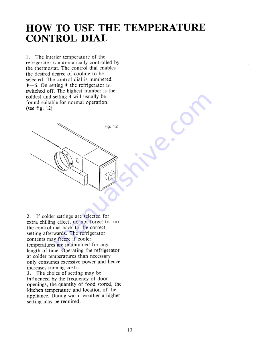 Tricity Bendix Larder Refrigerators Operating And Installation Manual Download Page 11