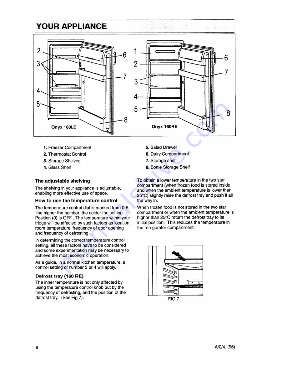 Tricity Bendix Onyx 160 LE Operating And Installation Manual Download Page 8