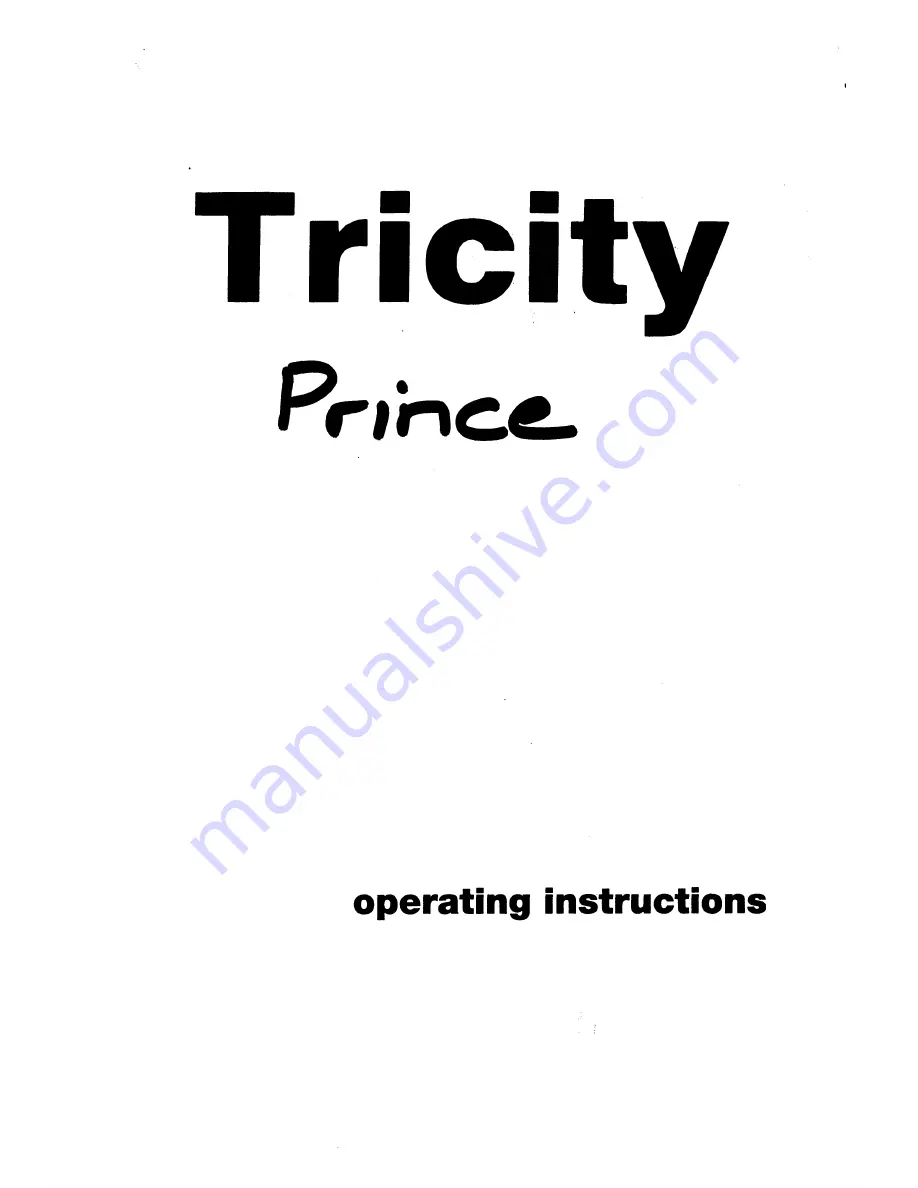 Tricity Bendix Prince 1009 Operating Instructions Manual Download Page 1