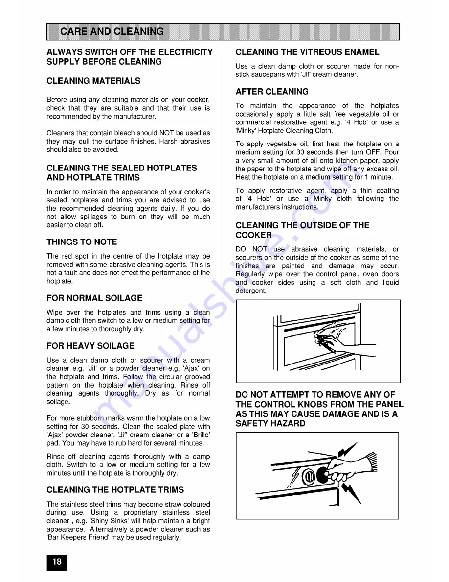 Tricity Bendix SI 222 Popular Operating And Installation Instructions Download Page 18