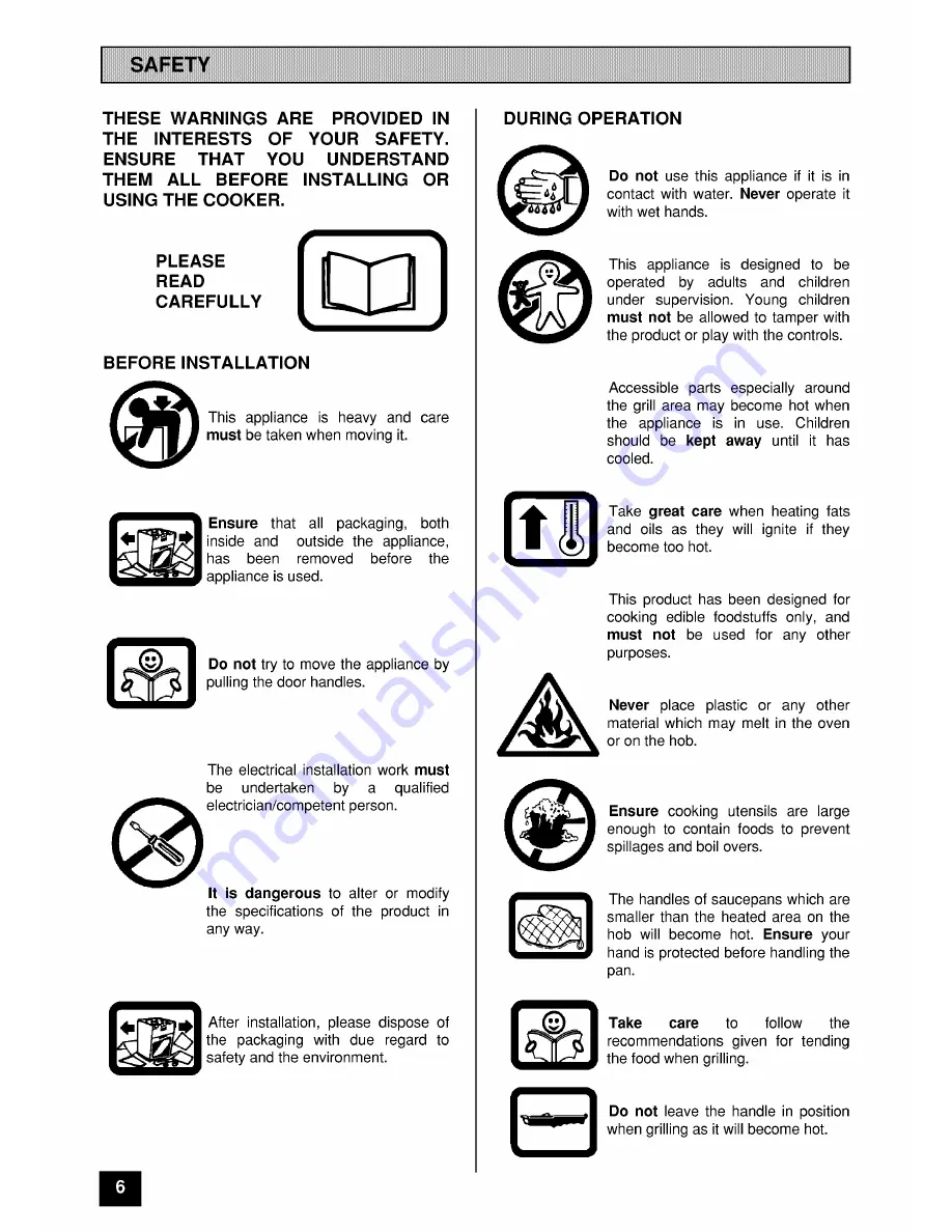 Tricity Bendix SI 321/2 Operating And Installation Manual Download Page 6