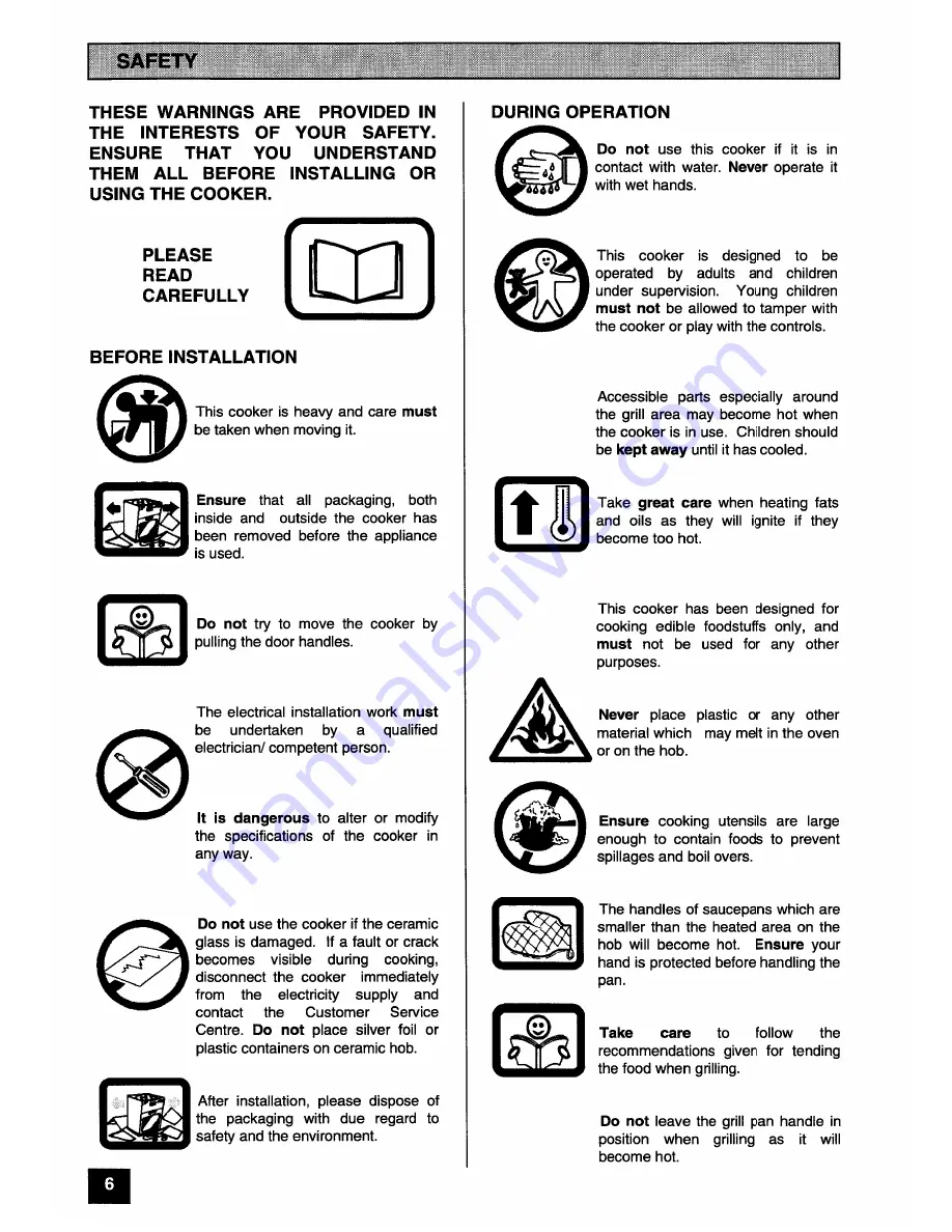 Tricity Bendix SI 520 Operating And Installation Instructions Download Page 6