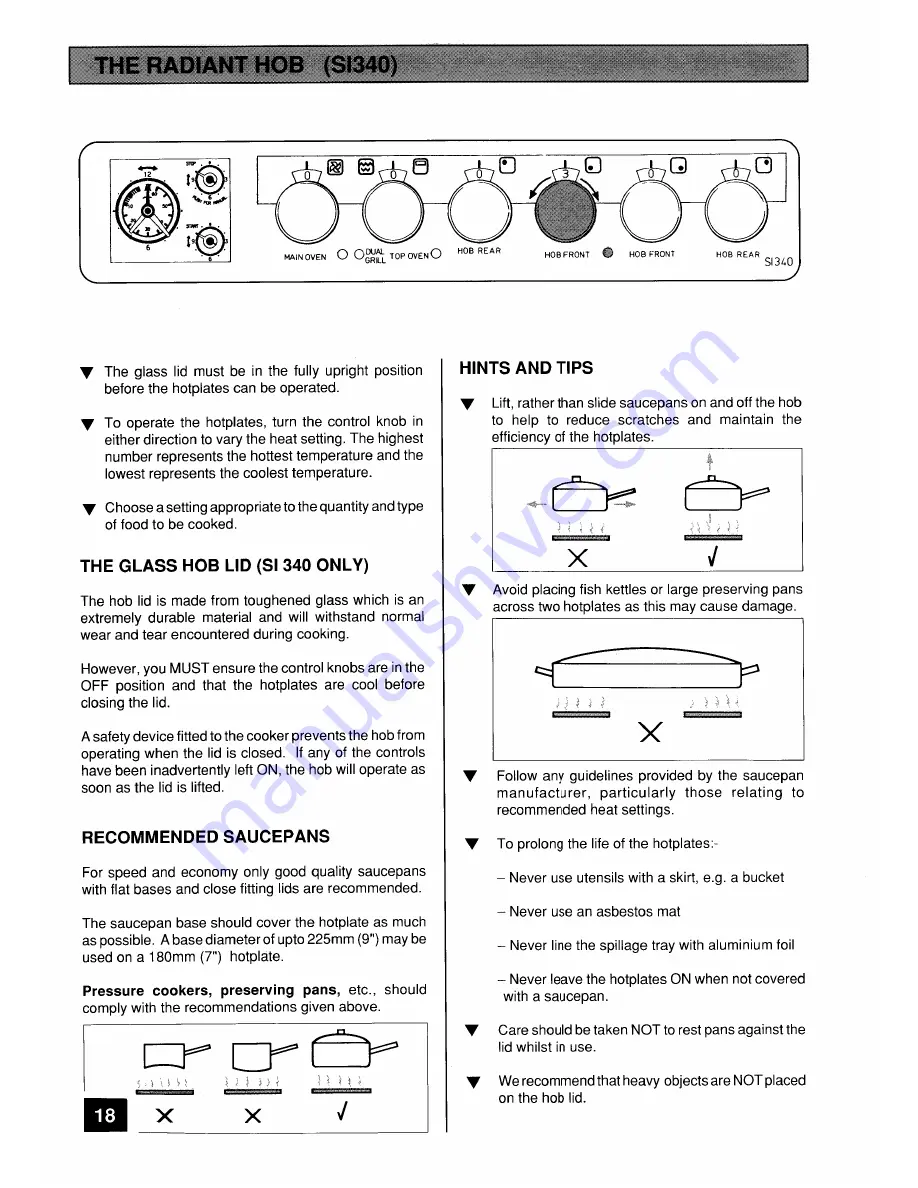 Tricity Bendix SI340 Operating And Installation Instructions Download Page 18