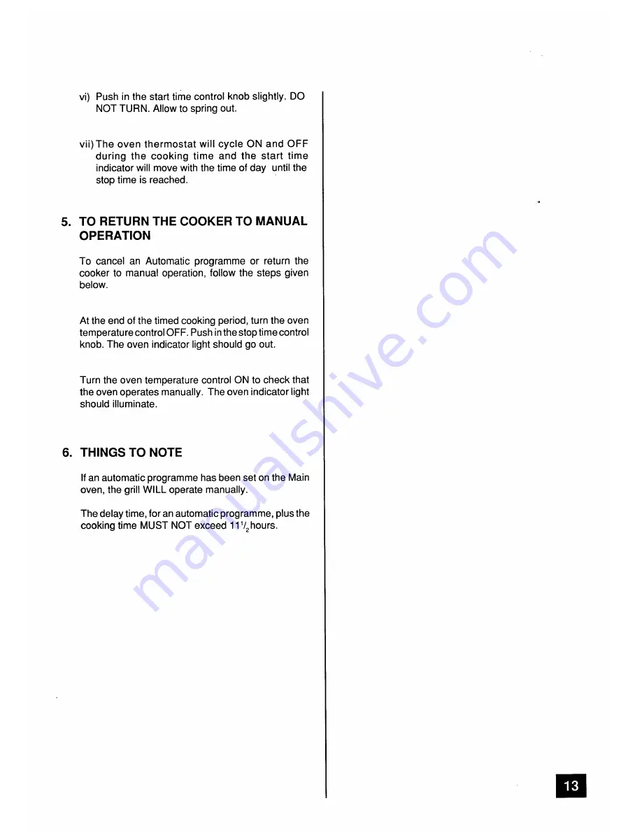 Tricity Bendix SI4023 Operating And Installation Instructions Download Page 13