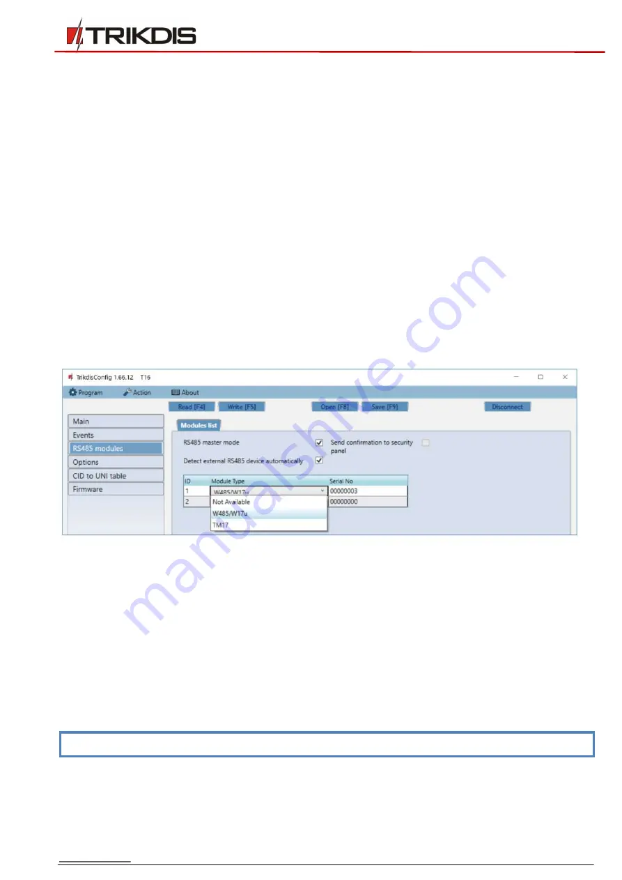 Trikdis T16 Series Installation Manual Download Page 17