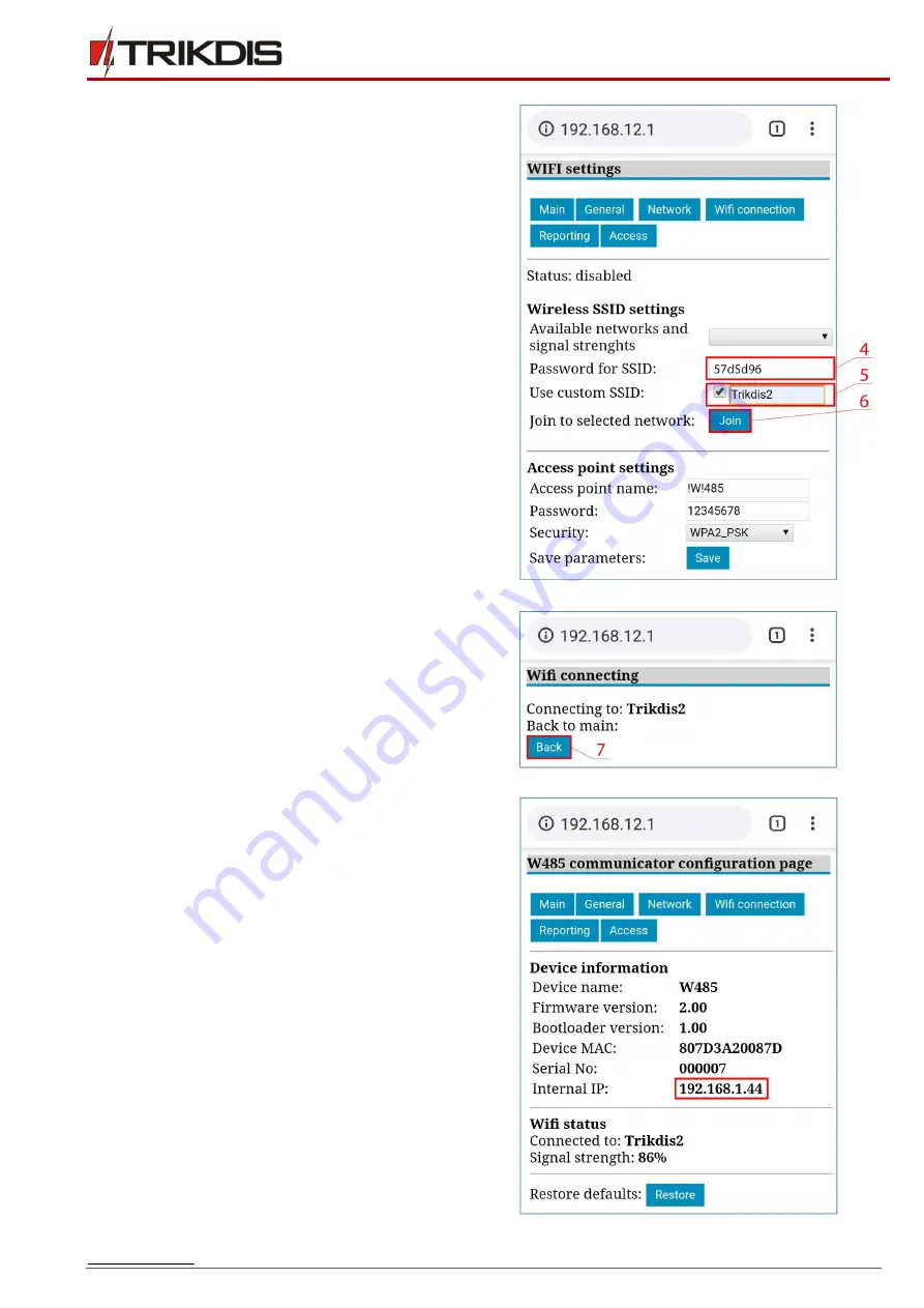 Trikdis W485 Installation Manual Download Page 8