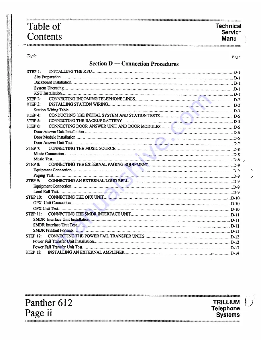 Trillium Panther 612 Technical & Service Manual Download Page 4