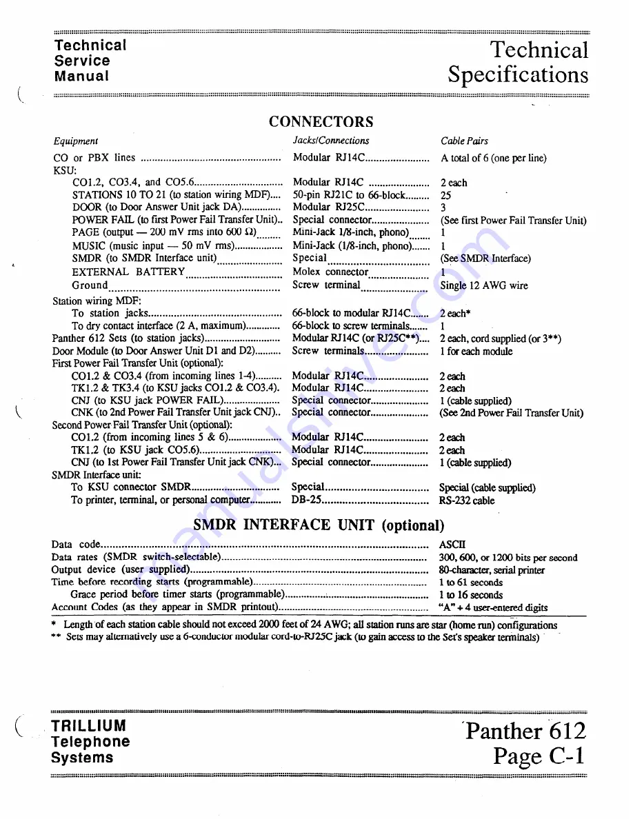 Trillium Panther 612 Technical & Service Manual Download Page 13