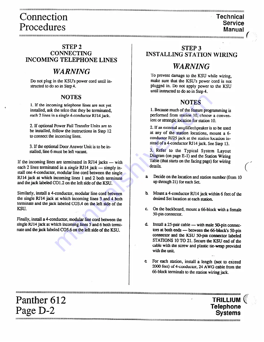 Trillium Panther 612 Technical & Service Manual Download Page 16