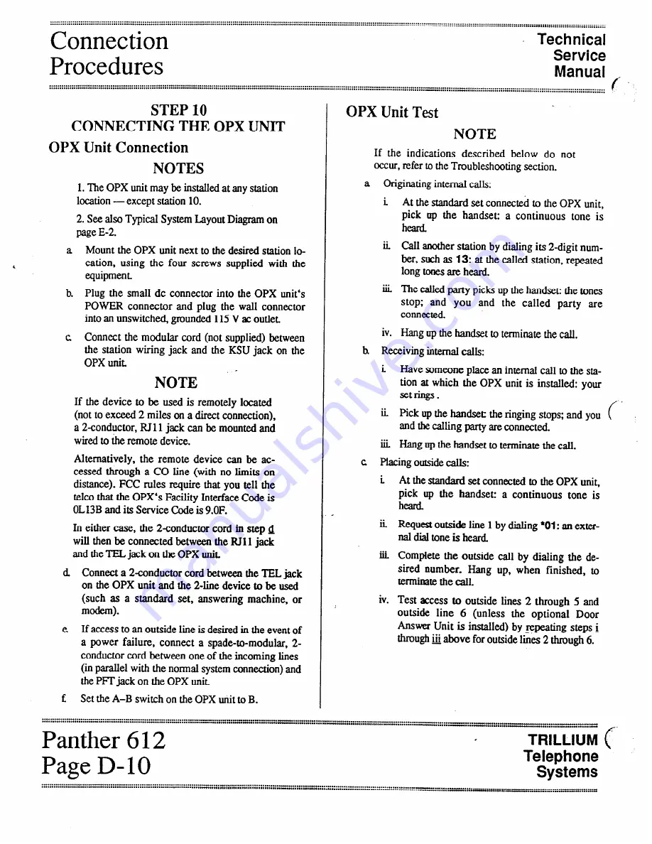 Trillium Panther 612 Technical & Service Manual Download Page 24