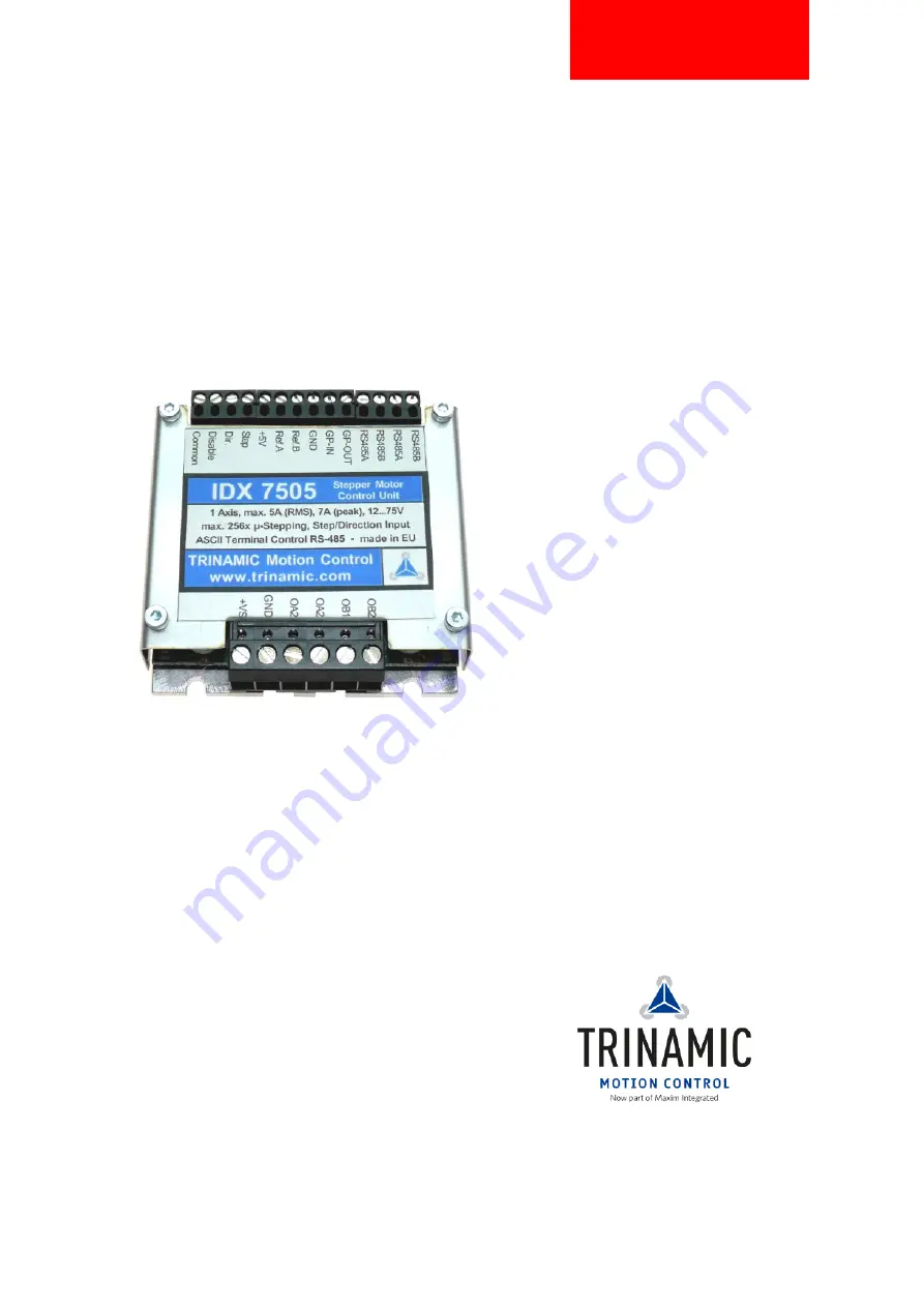 Trinamic IDX 7507 Hardware Manual Download Page 1