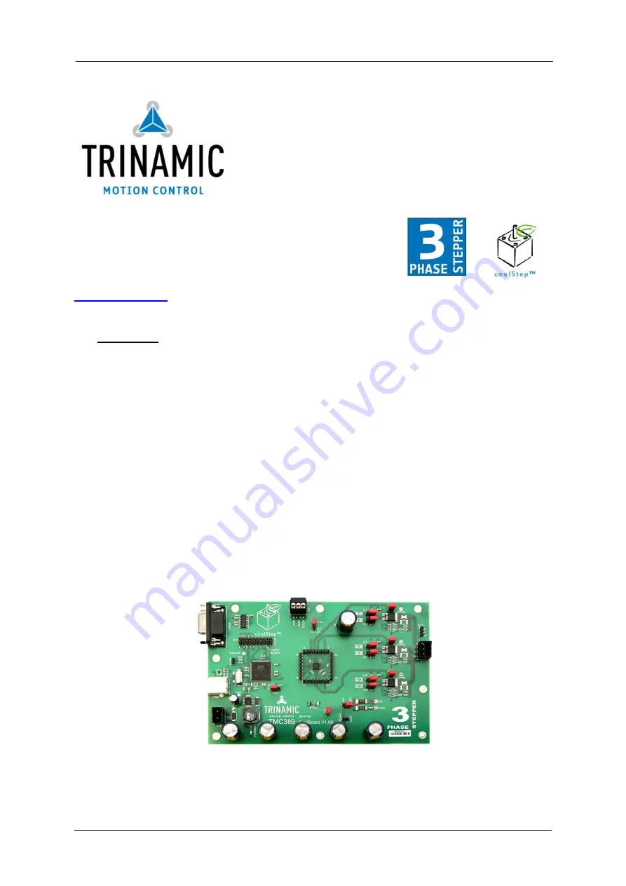 Trinamic TMC389-EVAL Скачать руководство пользователя страница 1