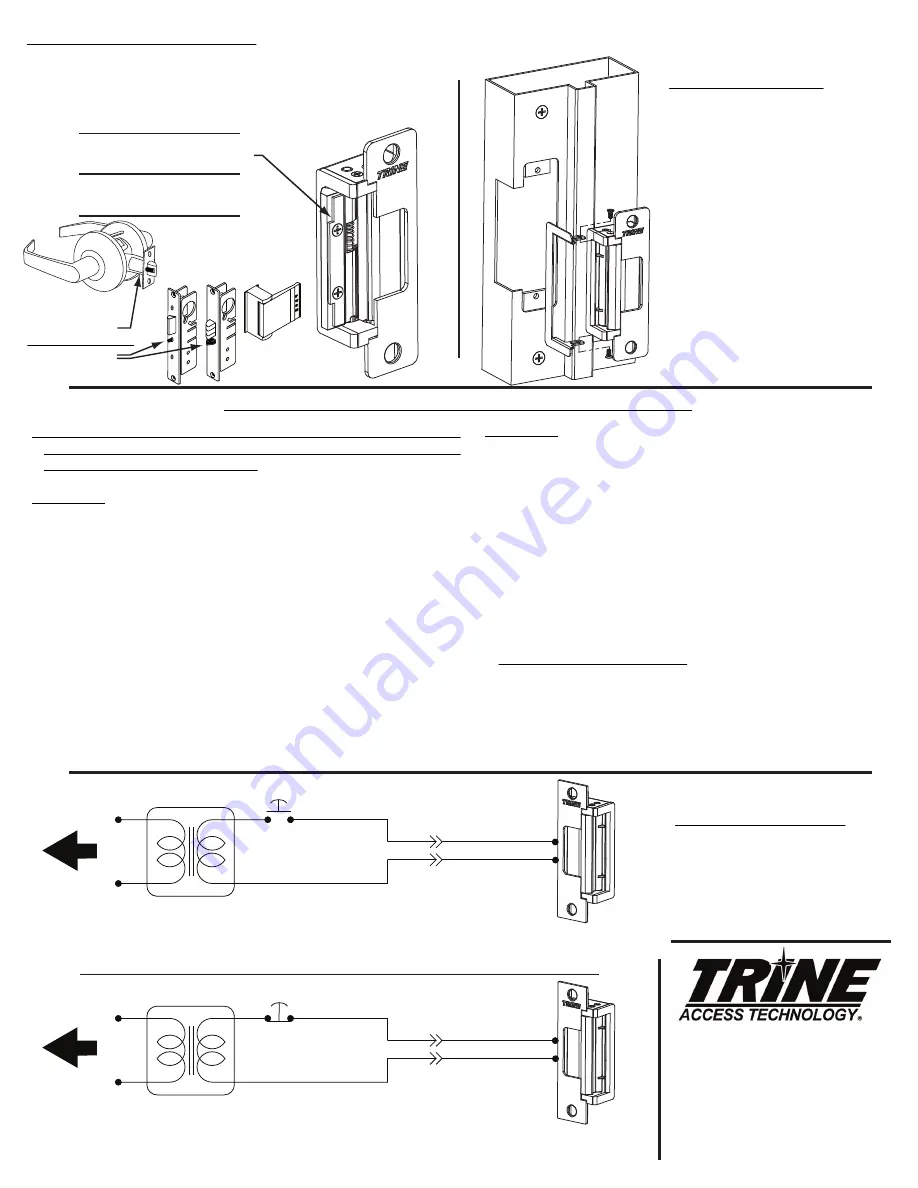 Trine 4100 Electric Strike Installation Instructions Manual Download Page 6