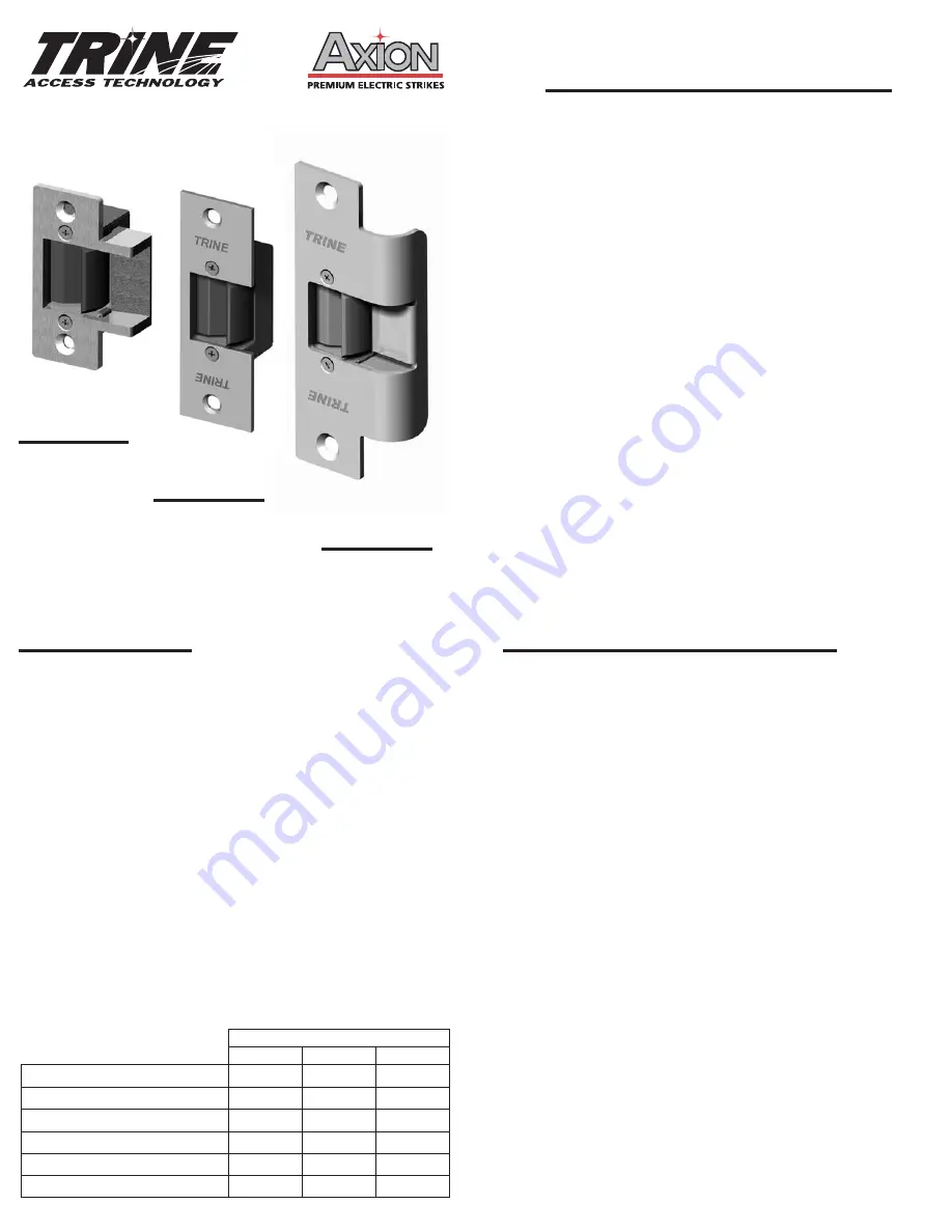 Trine 4100 Electric Strike Installation Instructions Manual Download Page 13