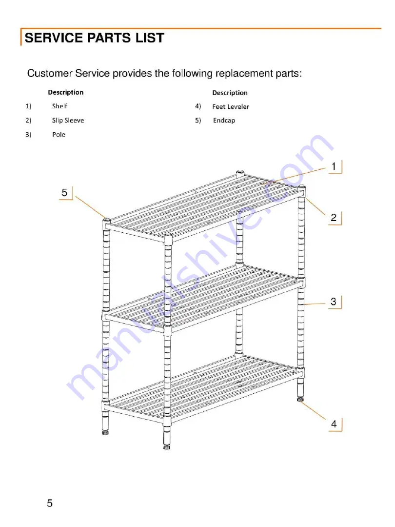 Trinity 3-Tier Slat Shelving Rack Скачать руководство пользователя страница 5