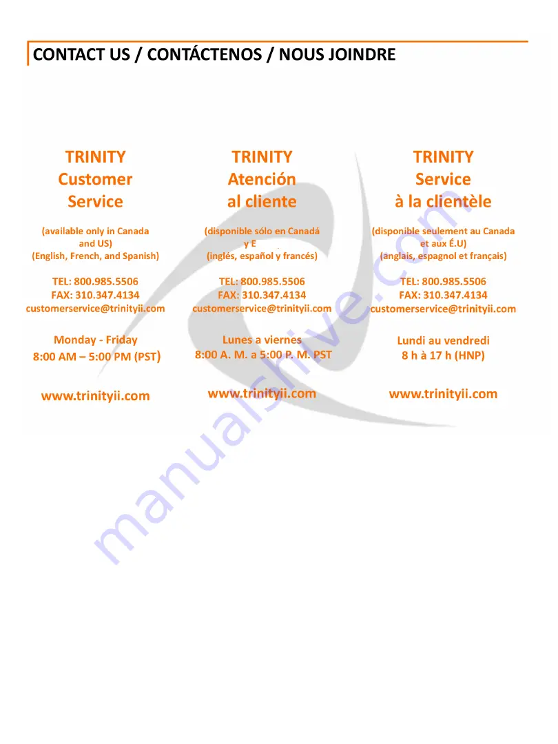 Trinity 922365 Owner'S Manual Download Page 10