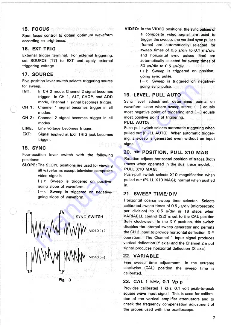 Trio CS-1566A Instruction Manual Download Page 7