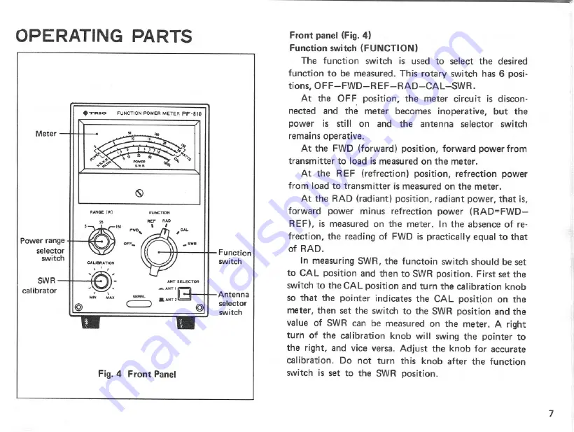 Trio PF-810 Operating Instructions Manual Download Page 6