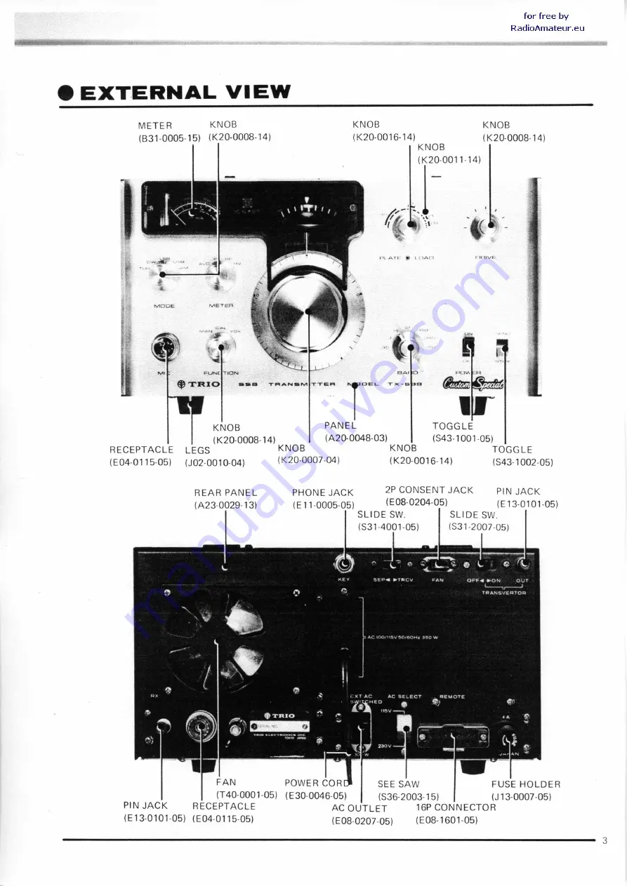 Trio TX-599 Service Manual Download Page 3