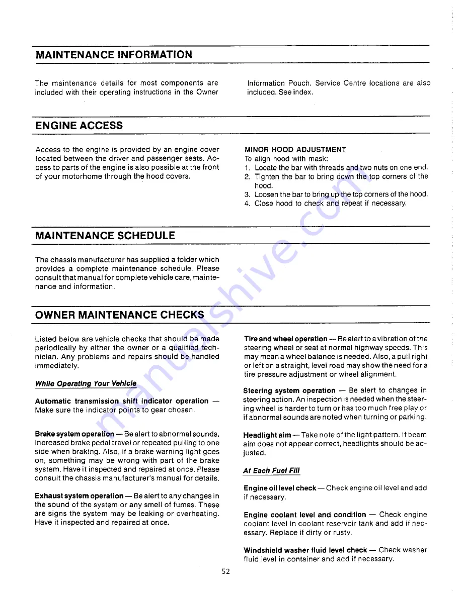 Triple E 1990 Regency A-681 SL Owner'S Manual Download Page 66