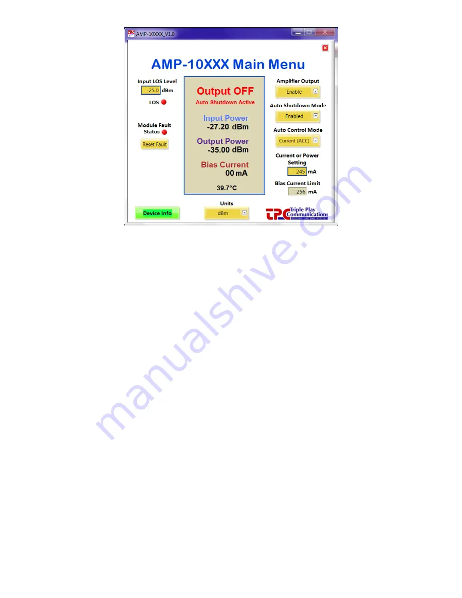 Triple Play Communications AMP-1030P User Manual Download Page 19