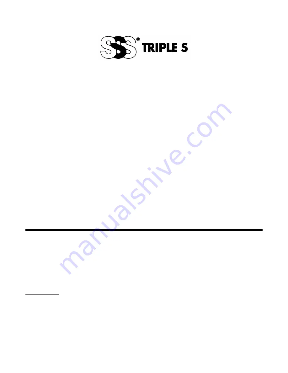 Triple S ACHIEVER 40 Operating & Maintenance Instructions Download Page 1