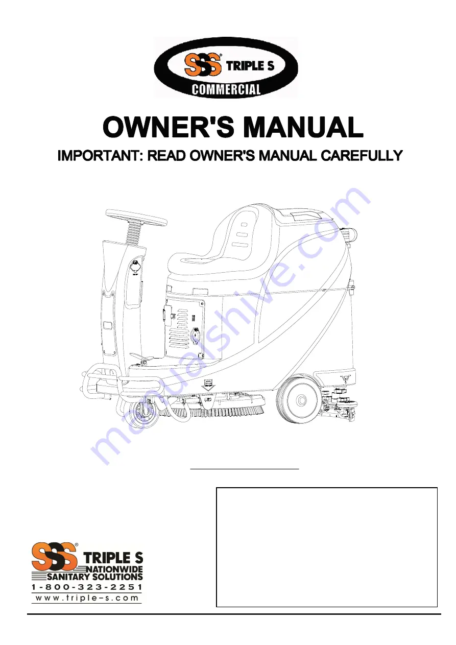 Triple S JAGUAR 20R Owner'S Manual Download Page 1